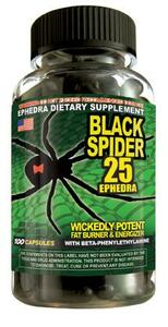 BLACK SPIDER 25 EPHEDRA 100 CAPS X 2 FLACONS