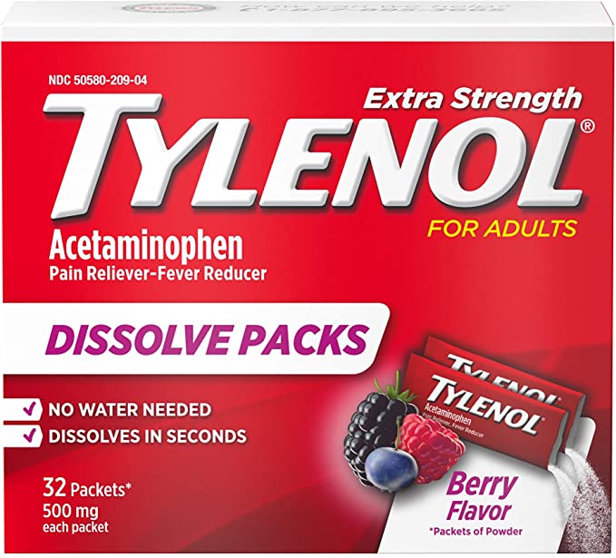 TYLENOL EXTRA STRENGTH DISSOLVE PACKS 32 CAPS
